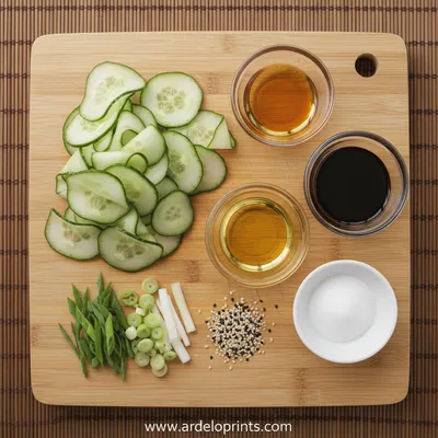 Japanese Cucumber Salad – Fresh & Easy Recipe - ingredients preparation
