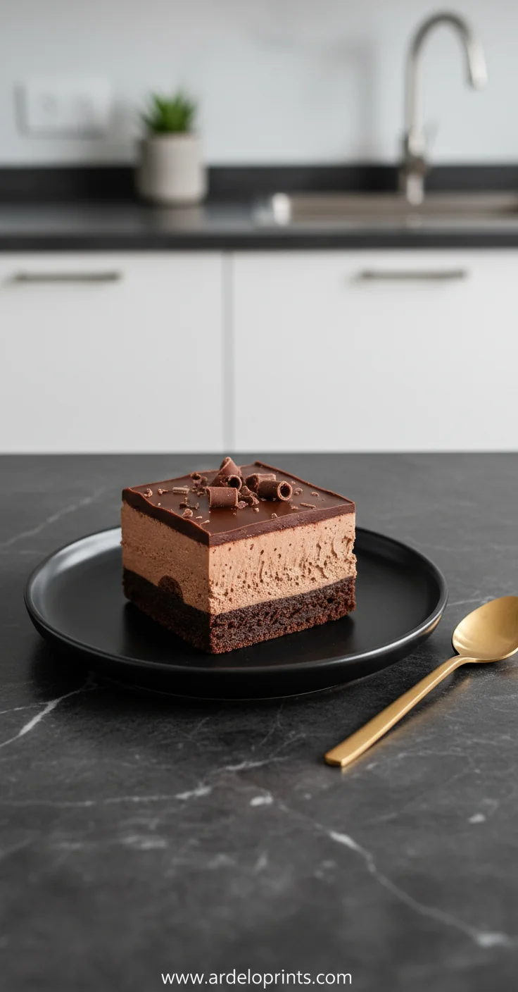 Layered Chocolate Mousse Brownies Recipe - feature image