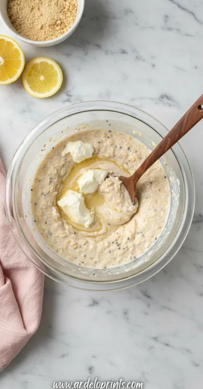 Lemon Cheesecake Overnight Oats - ingredients preparation