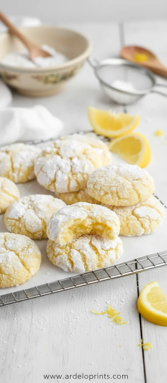 Lemon Crinkle Cookies – Easy Fresh Lemon Treat - feature image