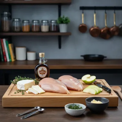Maple Glazed Apple & Brie Stuffed Chicken - ingredients preparation