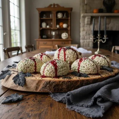 Marshmallow Rice Krispies Halloween Brains - ready to serve