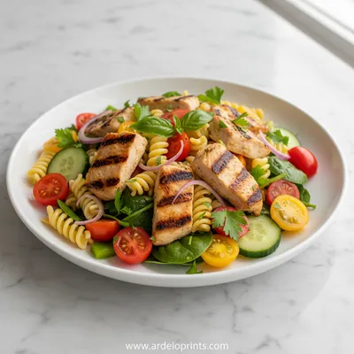 Mediterranean Chicken Pasta Salad