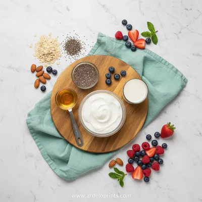 Overnight Oats with Chia Seeds & Yogurt – 3 Ways - cooking process