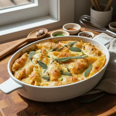 Pumpkin Gouda Stuffed Shells: Sage Alfredo