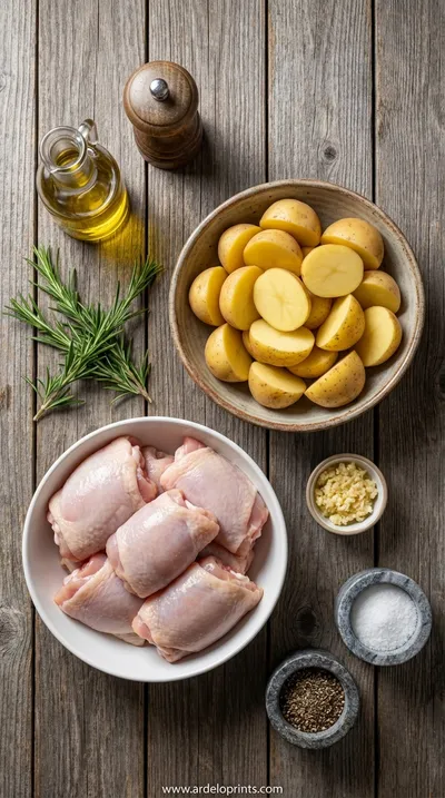 Slow Cooker Chicken and Potatoes: Easy Family Meal - ingredients preparation