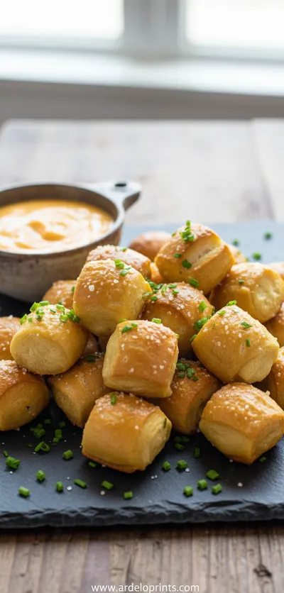 Homemade Soft Pretzel Bites: Easy Appetizer Recipe - ready to serve