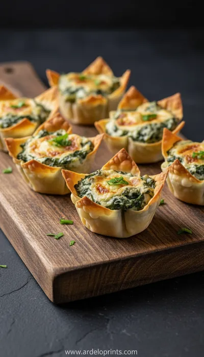 Spinach Artichoke Wonton Cups Recipe
