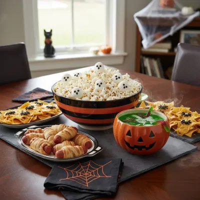 Spooky Halloween Movie Night Snacks - ready to serve
