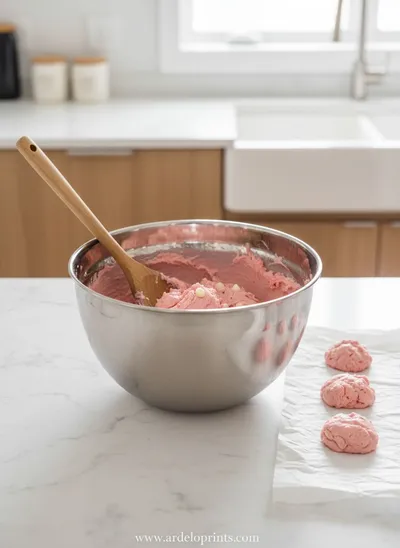 Strawberry Milkshake Cookies - ingredients preparation