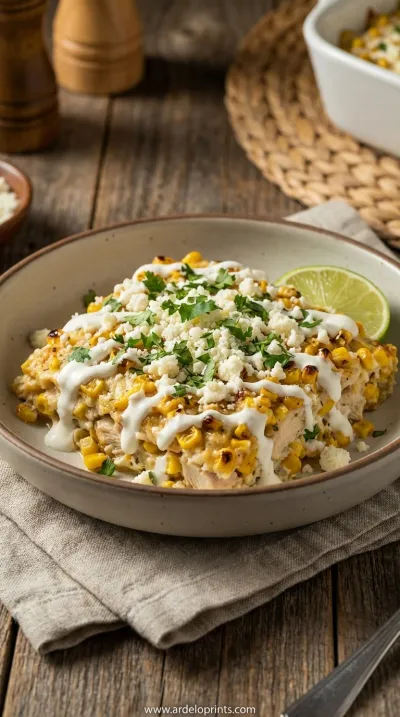 Street Corn Chicken Casserole Recipe - ready to serve