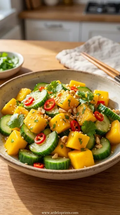 Thai Mango Cucumber Salad: Sweet & Tangy - ready to serve