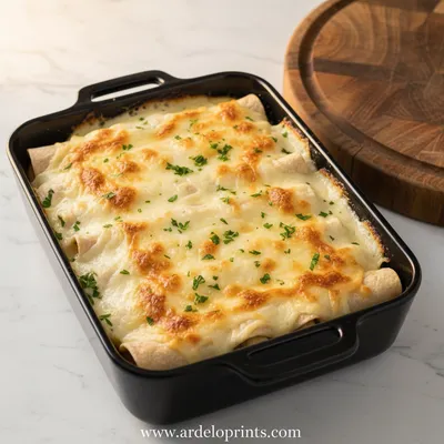 Easy White Chicken Enchiladas with Creamy Sauce